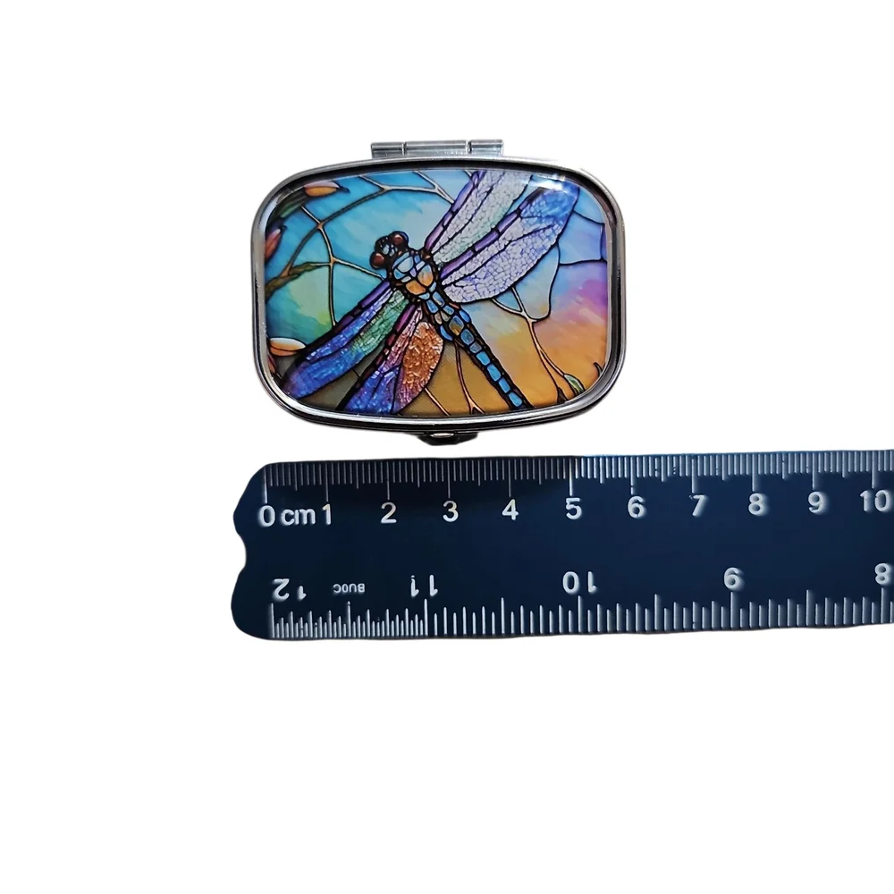 Colorful Dragonfly Stained Trinket Box - Picture 8 of 9